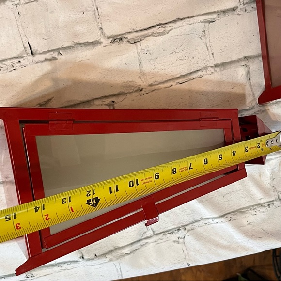 Metal Lantern Set W/glass Windows Latch Door Inner Hanging Hook 23'/14.5' Large - Picture 13 of 16